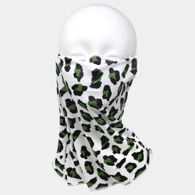 Fashnzfab Leopard Print Face Tube Mask / Scarf In Green