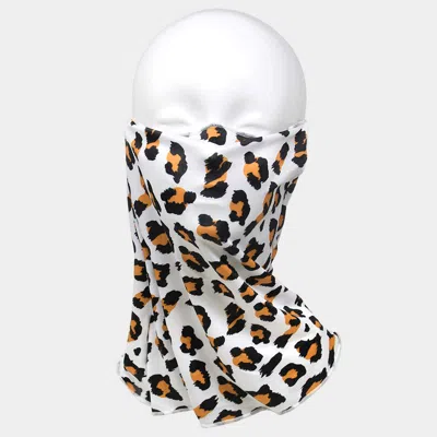 Fashnzfab Leopard Print Face Tube Mask / Scarf In Sand