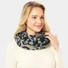 Fashnzfab Leopard Print Infinity Scarf In Gray
