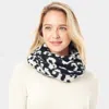 Fashnzfab Leopard Print Infinity Scarf In White