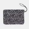Fashnzfab Leopard Print Large Pouch Clutch Bag In Gray