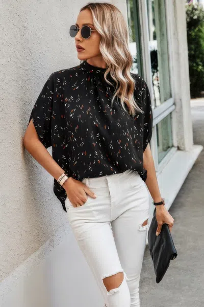 Fashnzfab Leopard Print Open Back Knot Drop Shoulder Top