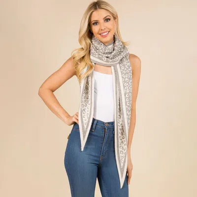 Fashnzfab Leopard Print Scarf In Multi