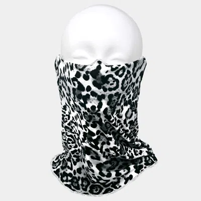 Fashnzfab Leopard Print Seamless Face Tube Mask / Scarf In Gray