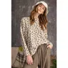 Fashnzfab Leopard Printed Garment Dye Loose Fit Knit Top In Multi