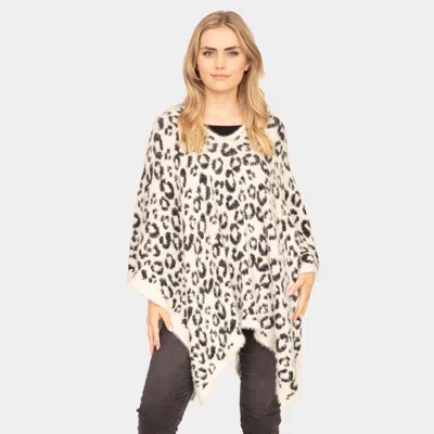 Fashnzfab Leopard Printed Poncho In Neutral