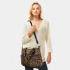 Fashnzfab Leopard Puffer Tote Bag In Brown