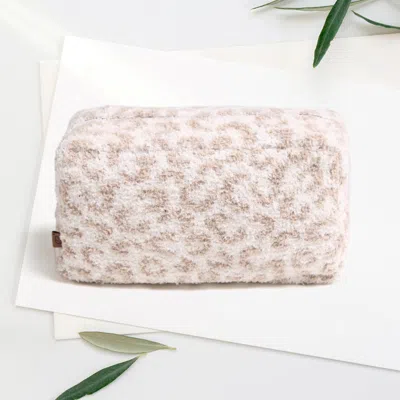 Fashnzfab Leopard Travel Pouch Large In Sand