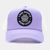 Fashnzfab Less People More Dogs Message Mesh Back Trucker Hat In Purple
