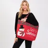 Fashnzfab Let It Snow Letter Snowman Christmas Tote Bag In Red