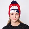 Fashnzfab Let It Snow Message Snowman Snowflake Pom Pom Beanie Hat In Red