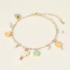 Fashnzfab Lets Play Message Enamel Pickleball Pearl Charm Station Bracelet In Multi