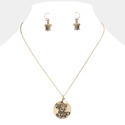 Fashnzfab Life Is Better Under The Sea Pendant Necklace In Gold