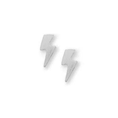 Fashnzfab Lightning Bolt Stud Earrings In Silver