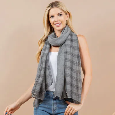 Fashnzfab Lightweight Boho Geometric Pattern Scarf / Kimono Poncho Wrap In Gray