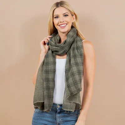 Fashnzfab Lightweight Boho Geometric Pattern Scarf / Kimono Poncho Wrap In Green