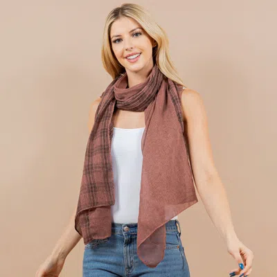 Fashnzfab Lightweight Boho Geometric Pattern Scarf / Kimono Poncho Wrap In Pink