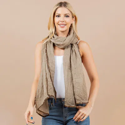 Fashnzfab Lightweight Crinkle Textured Sheer Scarf / Open Front Kimono Poncho Wrap In Multi