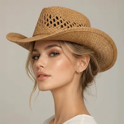 Fashnzfab Lightweight Fashion Woven Summer Fedora Sun Hat In Gold