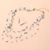 Fashnzfab Lightweight Layered Floating Bead Statement Necklace In Silver