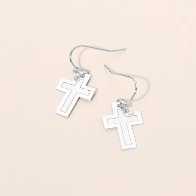 Fashnzfab Lightweight Minimal Cross Charm Drop Dangle Earrings In Multi