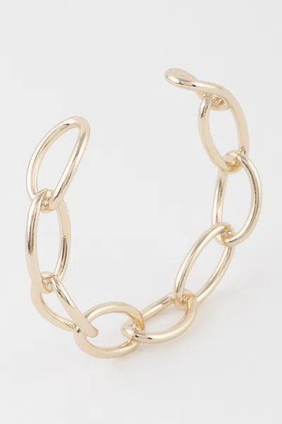 Fashnzfab Link Chain Cuff Bracelet In Gold