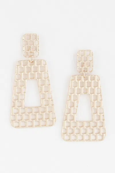 Fashnzfab Link Chain Cut Fashion Earrings In Gold