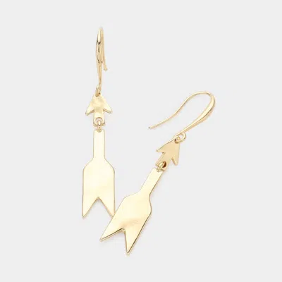 Fashnzfab Linked Metal Arrow Dangle Earrings In Gold