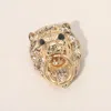 Fashnzfab Lion Head Ring Pull Statement Pin Brooch In Gold