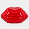 Fashnzfab Lip Shape Clutch/crossbody Bag In Red