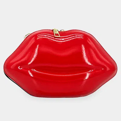 Fashnzfab Lip Shape Clutch/crossbody Bag In Red