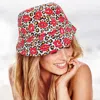 Fashnzfab Lips Leopard Patterned Bucket Hat In Brown