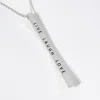 Fashnzfab Live Laugh Love Brass Metal Bar Pendant Necklace In Multi