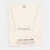 Fashnzfab 'live Laugh Love' Horizontal Metal Bar Pendant Necklace In Multi