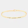 Fashnzfab Live Laugh Love Thin Metal Hook Bracelet Gold In Gold