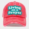 Fashnzfab Living On A Prayer Vintage Baseball Cap In Pink