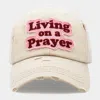 Fashnzfab Living On A Prayer Vintage Baseball Cap In Sand