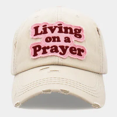 Fashnzfab Living On A Prayer Vintage Baseball Cap In Sand