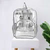 Fashnzfab London Paris New York Milan City Name Printed Transparent Backpack Bag In Silver