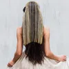 Fashnzfab Long Dropped Stone Fringe Head Chain / Headband In Gold