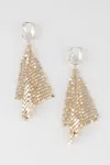 Fashnzfab Long Sequin Dangle Earrings In Gold