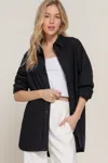 Fashnzfab Long Sleeve Loose Fit Shirt In Black