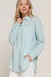 Fashnzfab Long Sleeve Loose Fit Shirt In Green