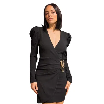 Fashnzfab Long Sleeve Overlay Detailed Fashion Dress In Multi