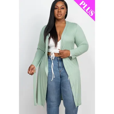 Fashnzfab Long Sleeves Belted Cardigan In Multi