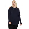 Fashnzfab Long Sleeves Solid Top In Blue