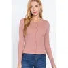 Fashnzfab Long Slv Crew Neck Basic Cardigan In Multi