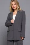 FASHNZFAB LONG SLV FRONT BUTTON CLOSURE BLAZER