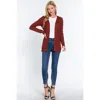Fashnzfab Long Slv Open Front Sweater Cardigan In Red