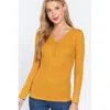 Fashnzfab Long Slv V-neck Placket Thermal Top In Multi